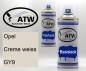 Preview: Opel, Creme weiss, GY9: 400ml Sprühdose + 400ml Klarlack - Set, von ATW Autoteile West.